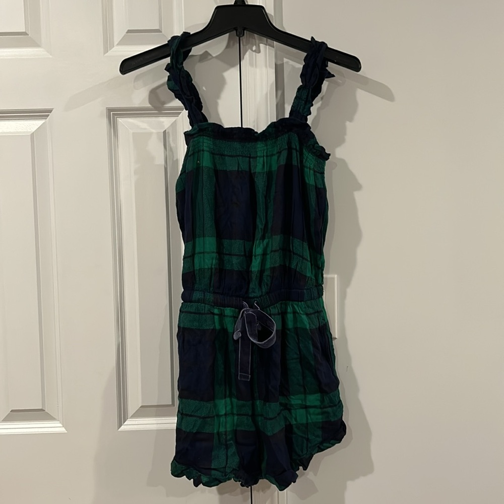NWT Aerie Green Sleepwear Flannel Romper